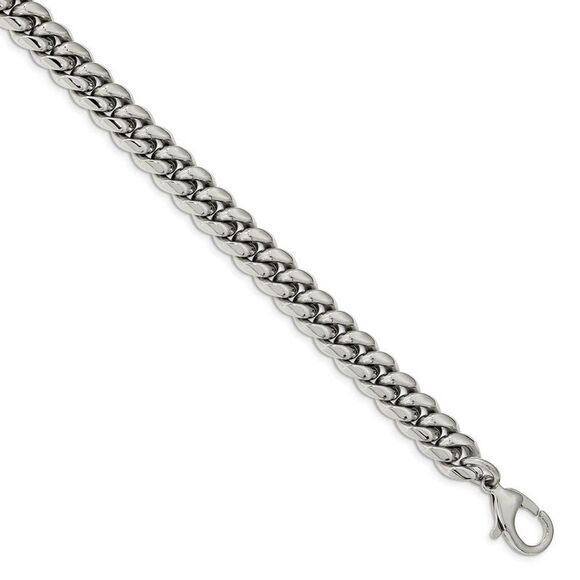 Men's 12mm Stainless Steel Polished Curb Chain Necklace, 24 Inch - Picture 3 of 8